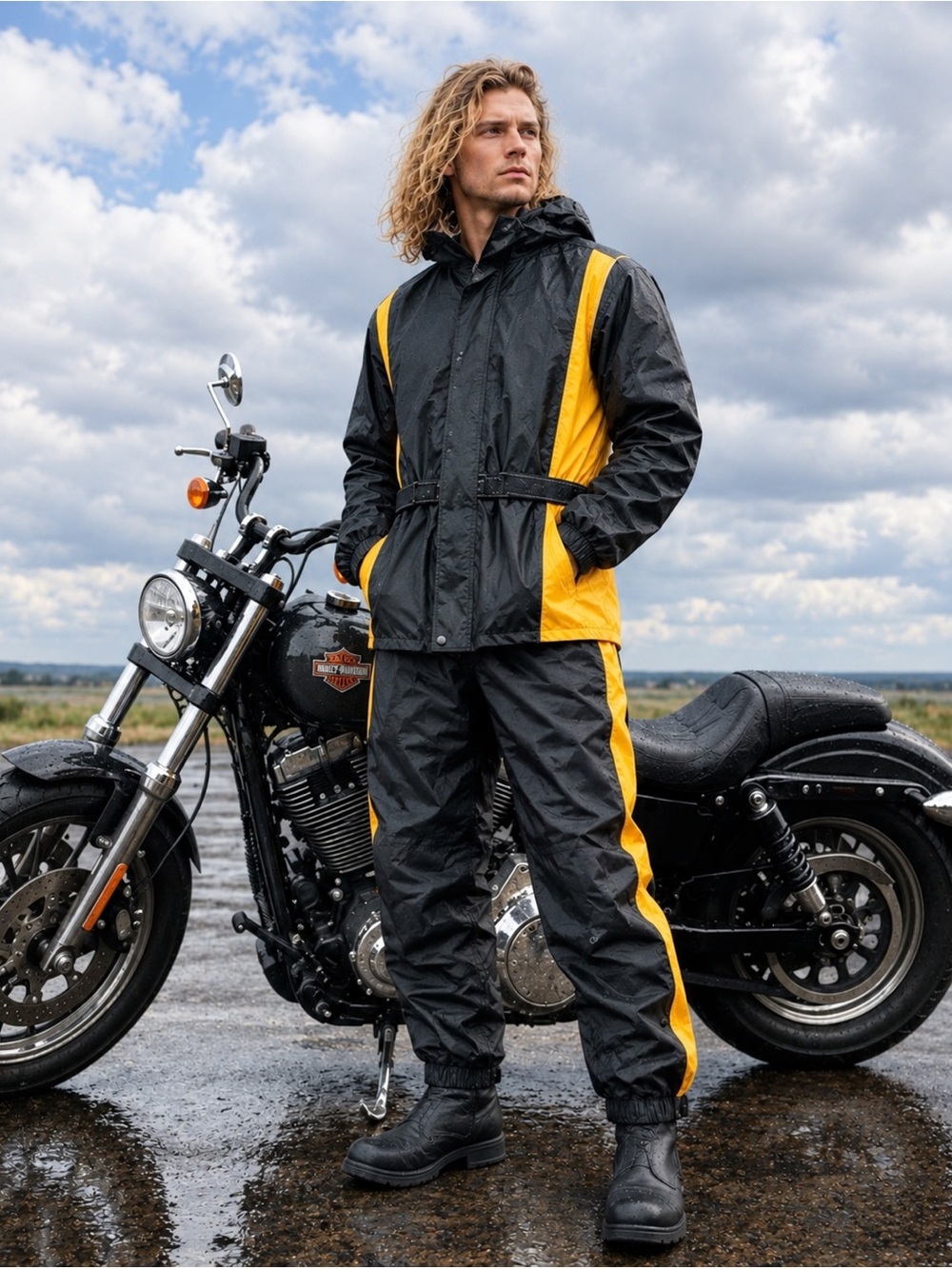 NWOT Xelement Bikecore Hi-Vis H2O-proof Motorcycle Jacket/Pants Techwear Men M